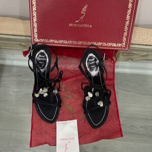 Strapply black heels